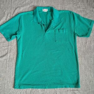 Vintage McGregor Shirt Size Large Turquoise Solod Golf Polo